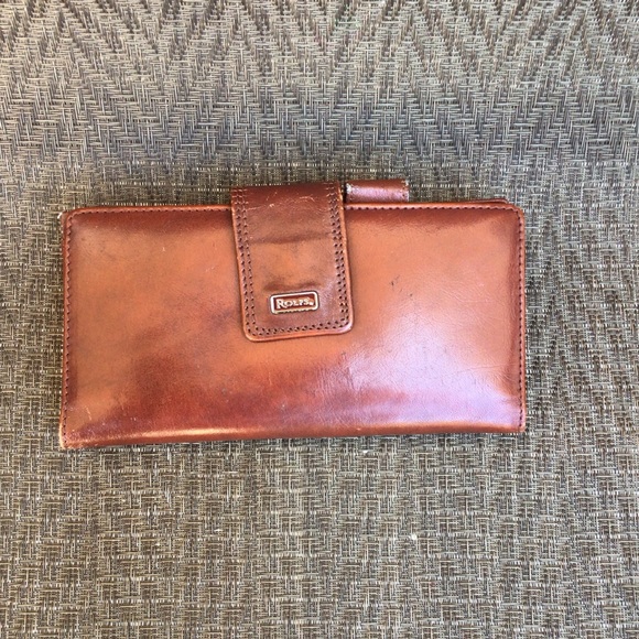 Rolfs Bags Rolfs Brown Leather Bifold Checkbook Wallet Poshmark
